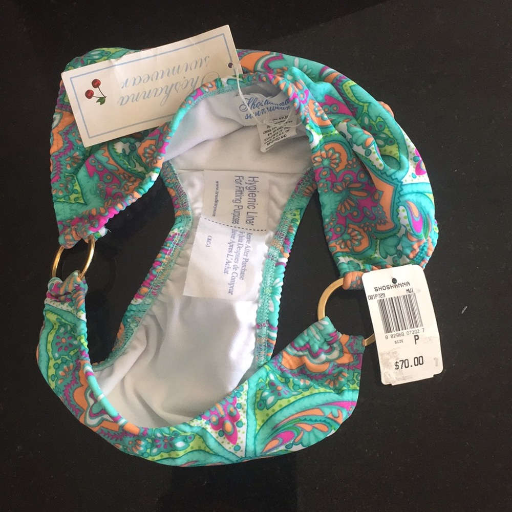 Shoshanna teal paisley bikini bottoms - Picture 3 of 4